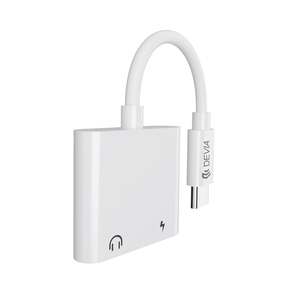 Devia Smart Series Adapter USB-C to Dual USB-C - White