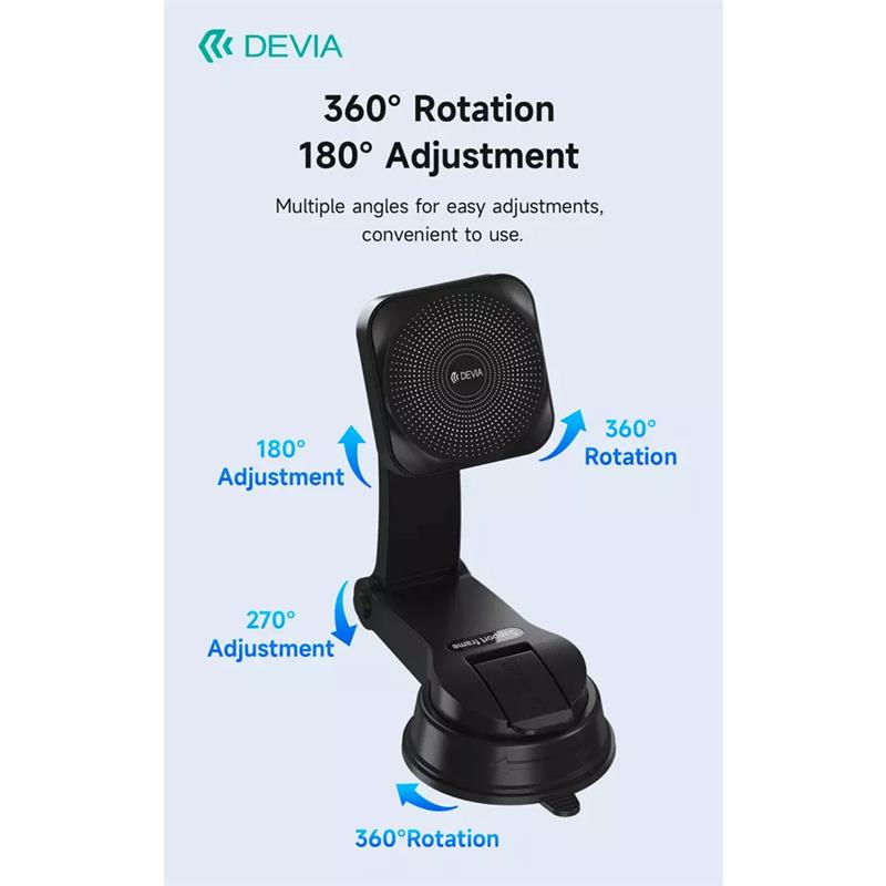 Devia Smart Series Magnetic Wireless Vehicle Bracket - Black