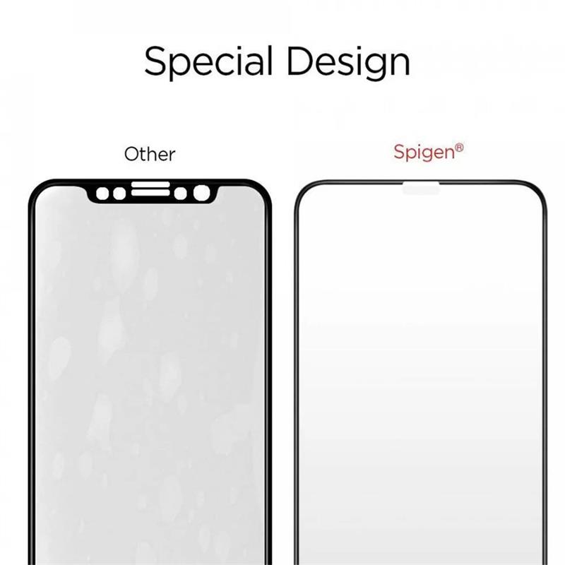 Spigen ochranné sklo Glass FC HD pre iPhone 11 Pro Max - Black Frame