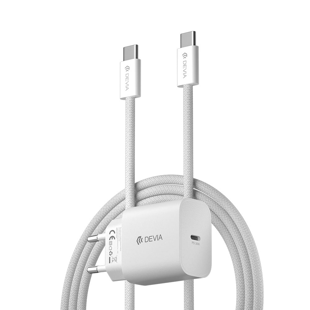 Devia sieťová nabíjačka Smart Series PD 30W with USB-C Cable - White
