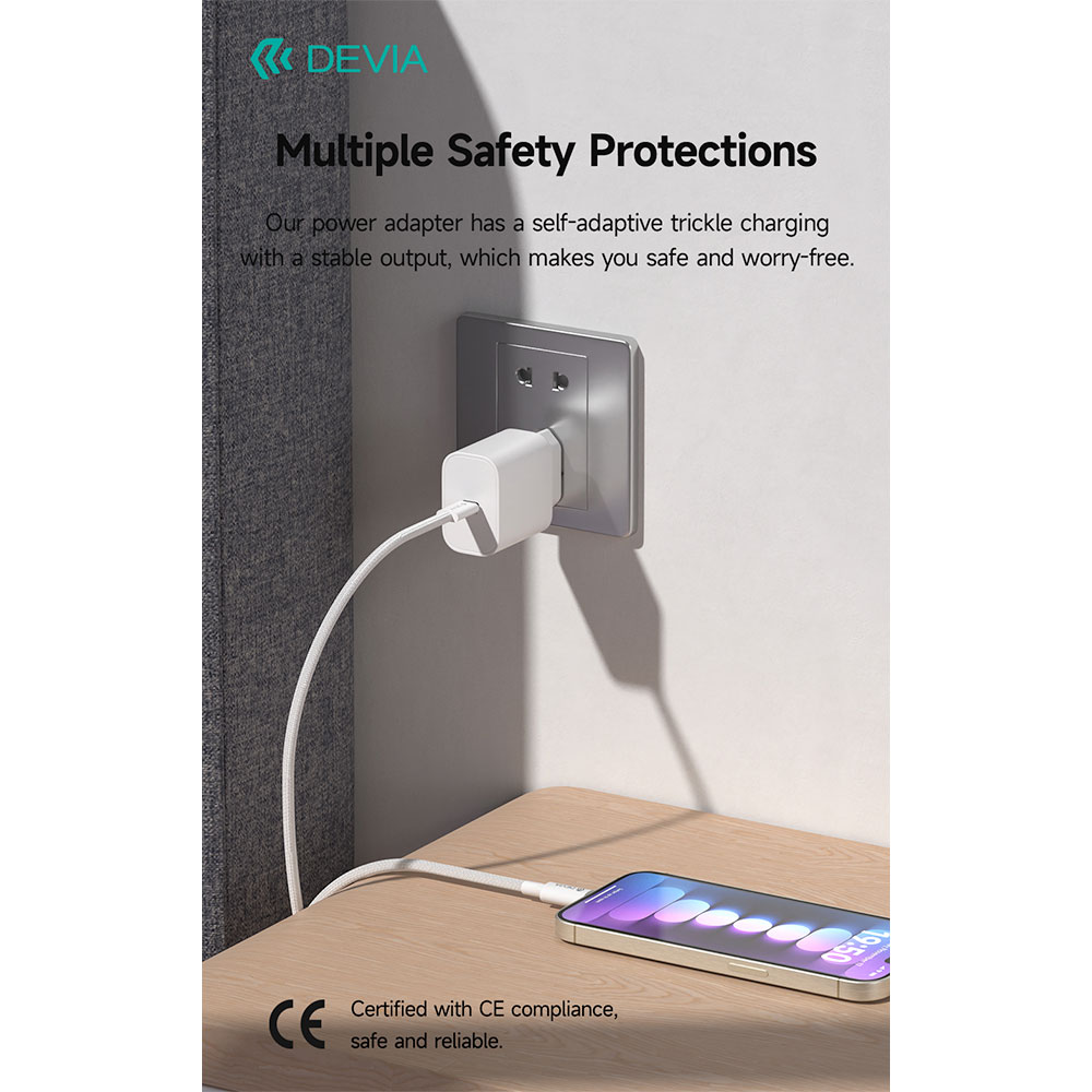 Devia sieťová nabíjačka Smart Series PD 30W with USB-C Cable - White