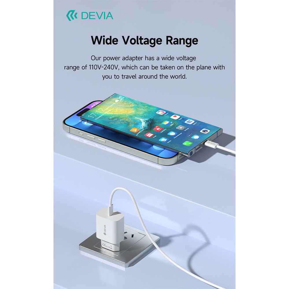 Devia sieťová nabíjačka Smart Series PD 30W with USB-C Cable - White