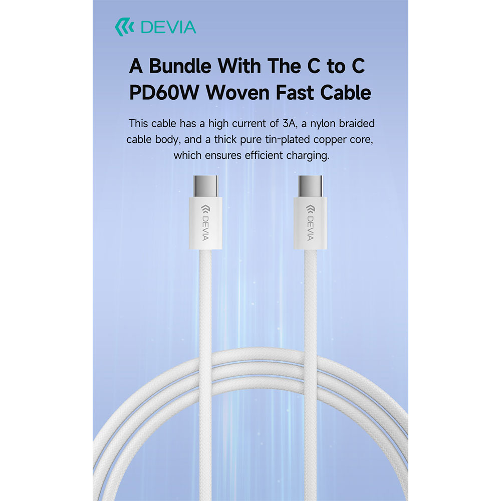 Devia sieťová nabíjačka Smart Series PD 30W with USB-C Cable - White