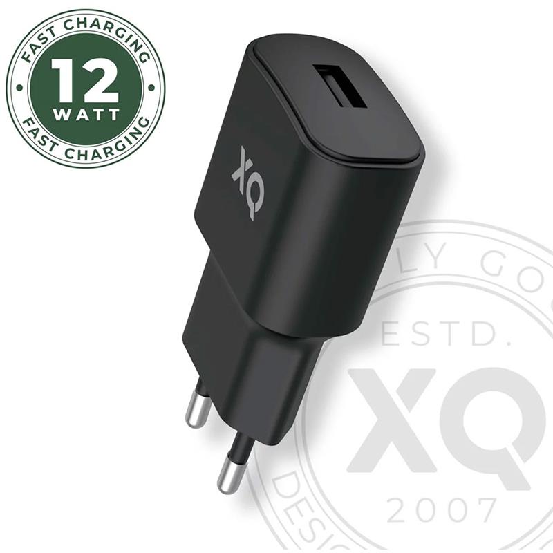Xqisit wall charger + USB-A to USB-C kábel 1m - Black