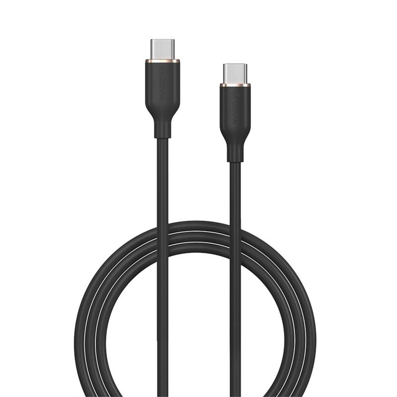 Devia kábel USB-C to USB-C Jelly Series Silicone Cable 1.2m - Black