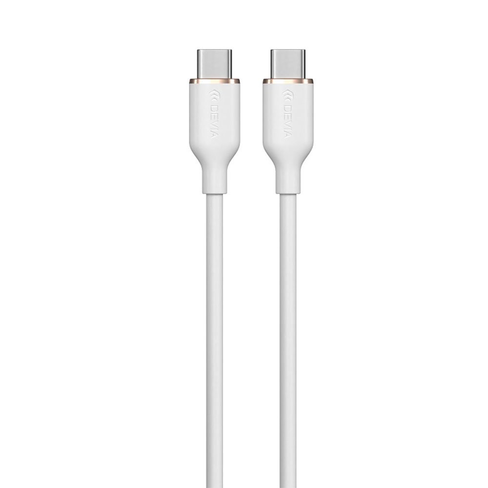 Devia kábel USB-C to USB-C Jelly Series Silicone Cable 1.2m - White