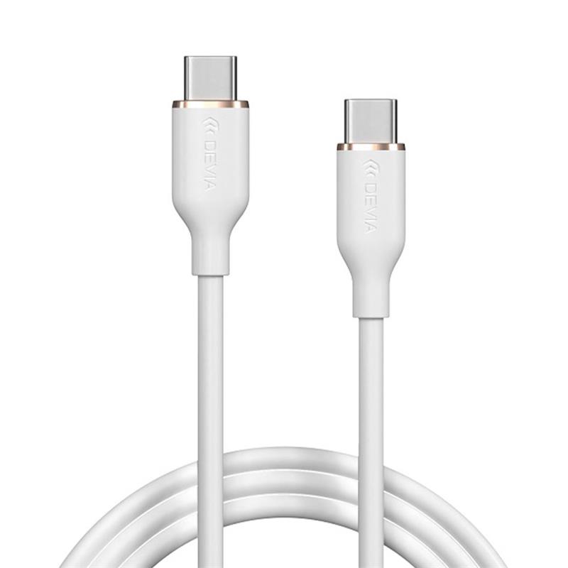 Devia kábel USB-C to USB-C Jelly Series Silicone Cable 1.2m - White