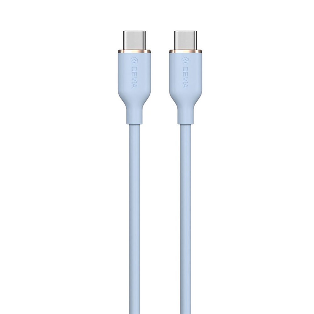 Devia kábel USB-C to USB-C Jelly Series Silicone Cable 1.2m - Blue