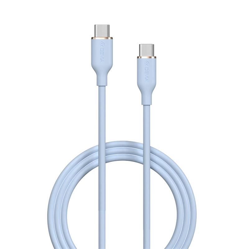 Devia kábel USB-C to USB-C Jelly Series Silicone Cable 1.2m - Blue