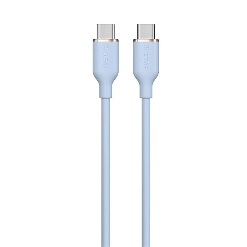 Devia kábel USB-C to USB-C Jelly Series Silicone Cable 1.2m - Blue