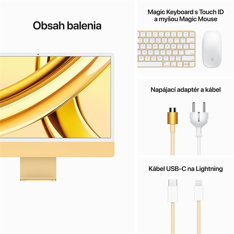iMac 24" 4.5K Apple M4 8-core CPU 8-core GPU 16GB 256GB Žlutý CZ