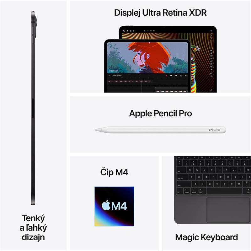 iPad Pro 13" Wi-Fi + Cellular 512GB štandardné sklo - Strieborný (2024)