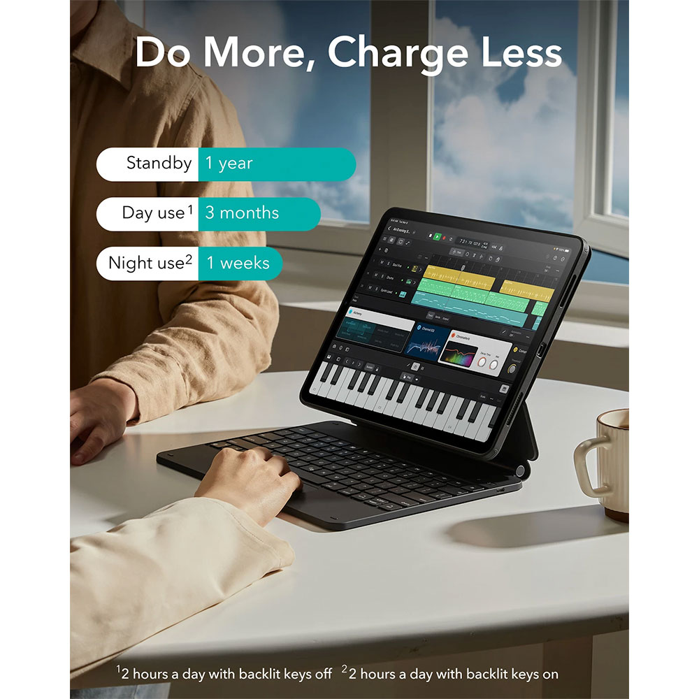 ESR klávesnica Rebound Magnetic Keyboard Case pre iPad Pro 11" M4 2024 Eng - Black