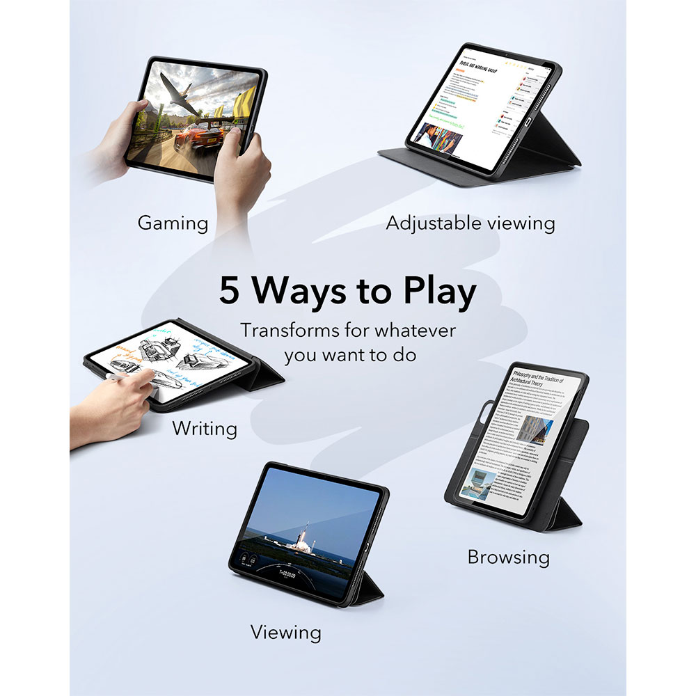 ESR puzdro Rebound Hybrid Case 360 pre iPad Pro 13" M4 2024 - Gray