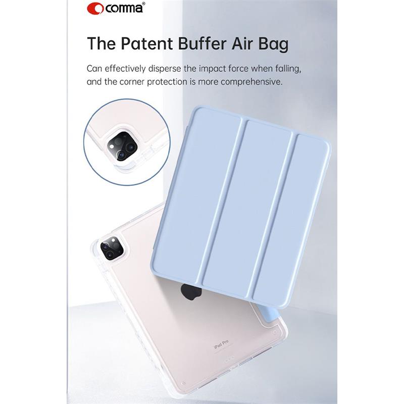 Comma puzdro Joy Series PU Case With Pencil Slot pre iPad Air 11" M1/M2/M3 - Light Blue