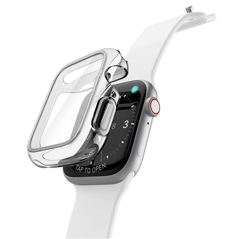 Raptic ochranné sklo 360x Bumper Case pre Apple Watch 45mm 7/8/9 - Clear