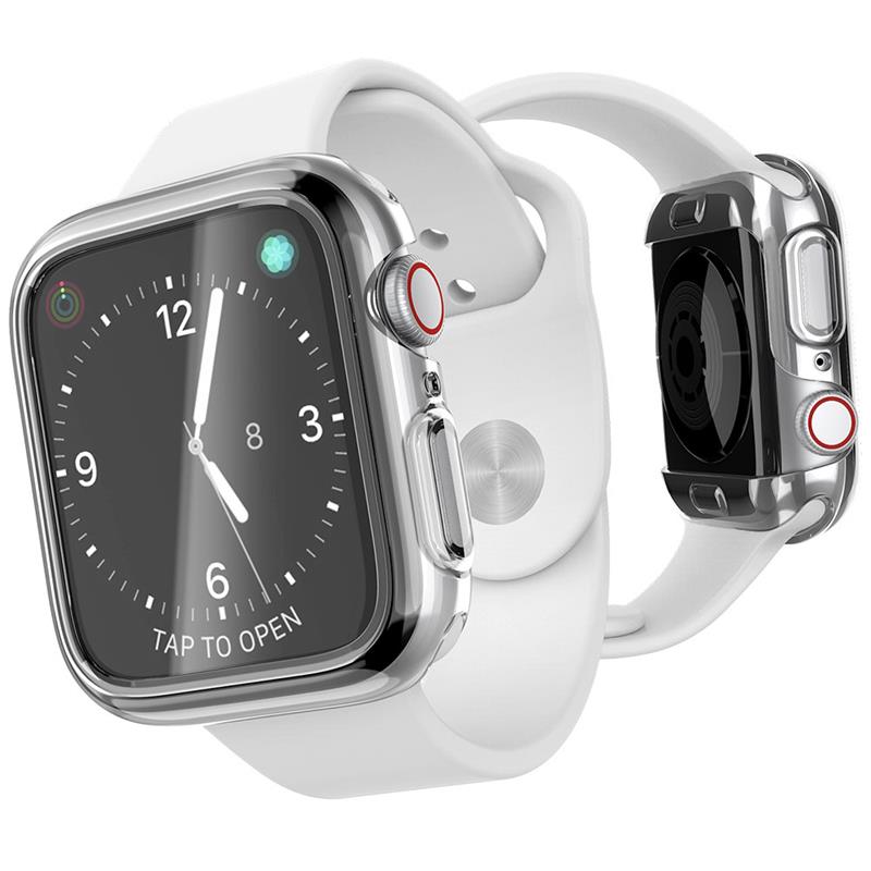 Raptic ochranné sklo 360x Bumper Case pre Apple Watch 45mm 7/8/9 - Clear