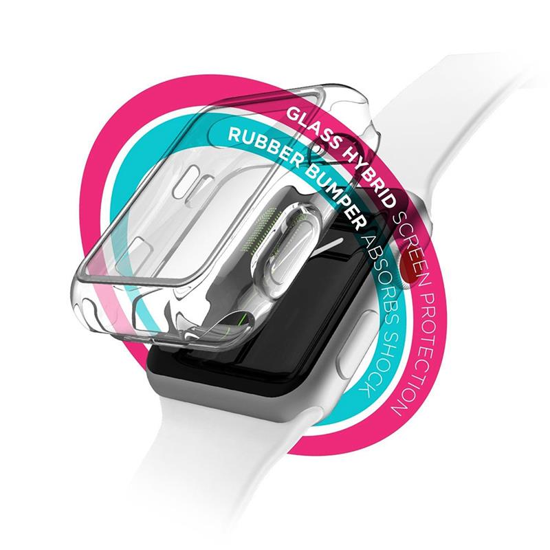 Raptic ochranné sklo 360x Bumper Case pre Apple Watch 45mm 7/8/9 - Clear