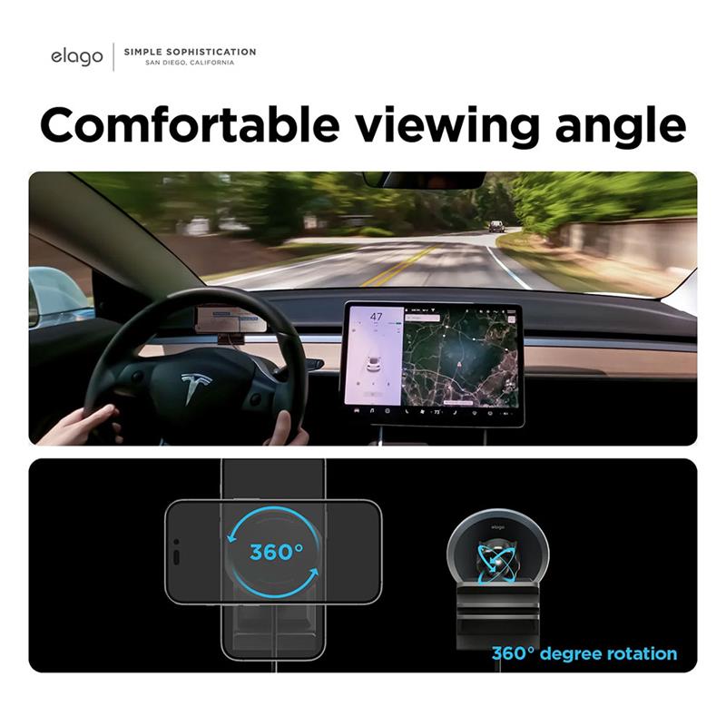 Elago Tesla Magnetic Aluminum Car Mount pre Tesla model 3 a Y - Black