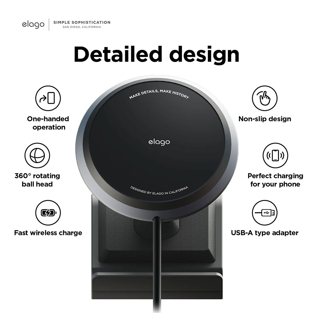 Elago Tesla Magnetic Aluminum Car Mount pre Tesla model 3 a Y - Black