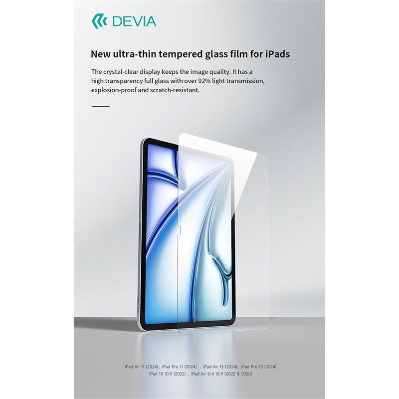 Devia ochranné sklo pre iPad Pro 13" M4/M5 2024/2025 - Crystal Clear