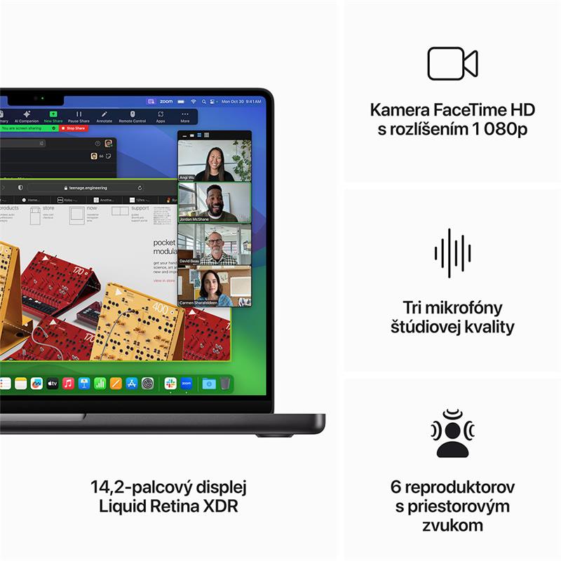 CTO MacBook Pro 14" Apple M3 Pro 11C CPU 14C GPU 36GB 1TB Kozmický čierny SK