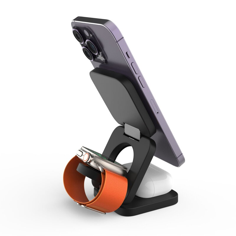 Cubenest 3v1 Skladacia bezdrôtová nabíjačka E310 - šedá