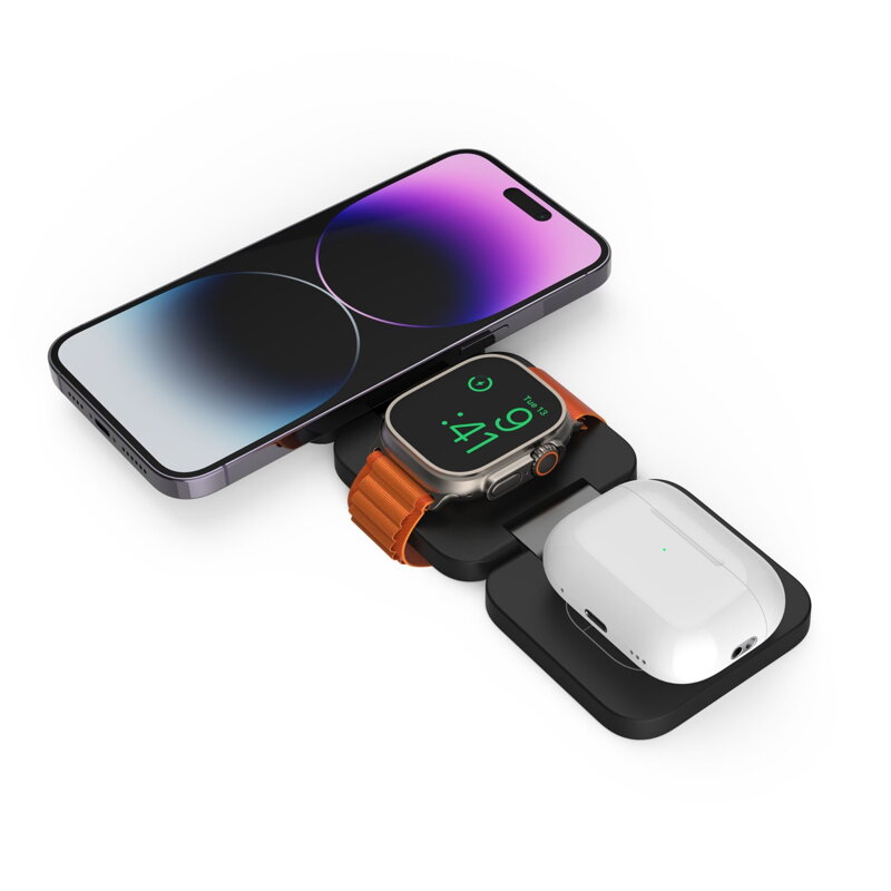 Cubenest 3v1 Skladacia bezdrôtová nabíjačka E310 - šedá