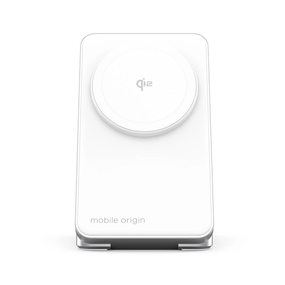 Mobile Origin Qi2 CompactStand 3-in-1 - White/Silver