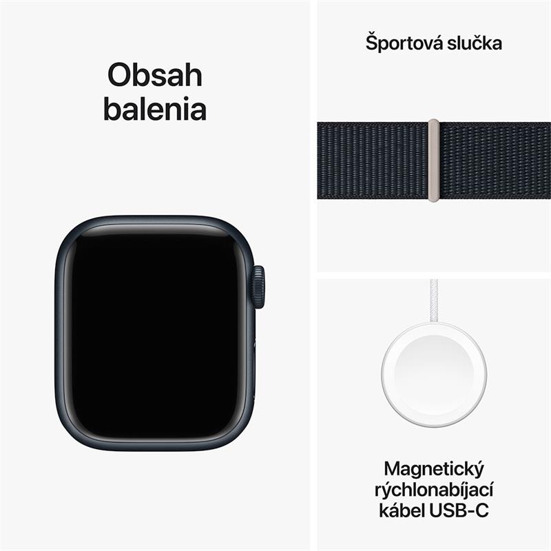 Apple Watch Series 9 GPS 41mm Midnight Aluminium Case with Midnight Sport Loop *Rozbalený*
