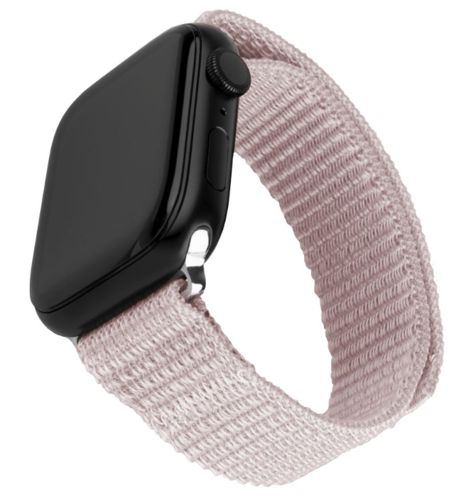 FIXED Nylon Sporty Strap pro Apple Watch 41/40/38 mm, růžové zlatý