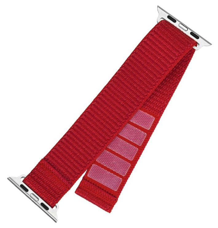 FIXED Nylon Sporty Strap pro Apple Watch 45/44/42 mm, červený