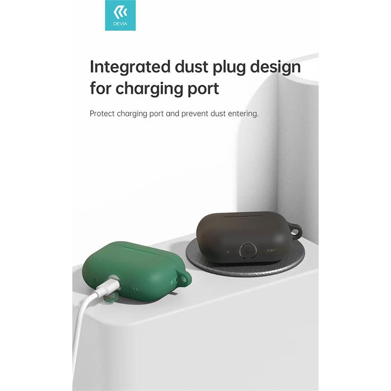 Devia puzdro Silicone Suit Case pre Apple AirPods Pro 2 - Army Green