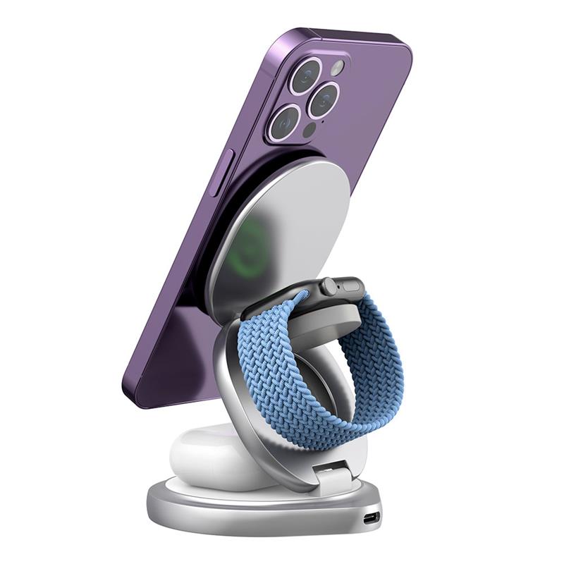 Ofkoz Wireless Charger 3 in 1 - Silver