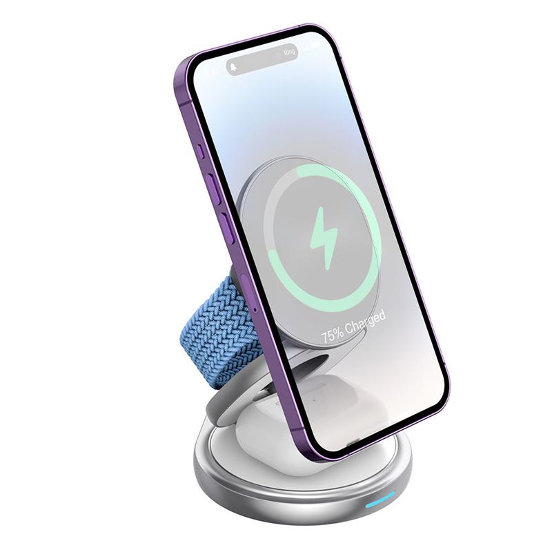 Ofkoz Wireless Charger 3 in 1 - Silver