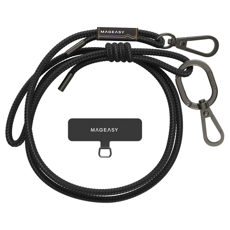 SwitchEasy šnúrka Strap+Strap Card 6mm Phone Lanyard - Black