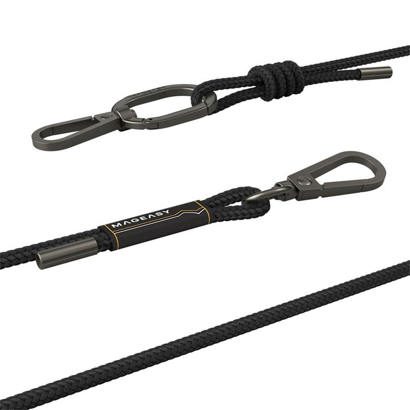 SwitchEasy šnúrka Strap+Strap Card 6mm Phone Lanyard - Black