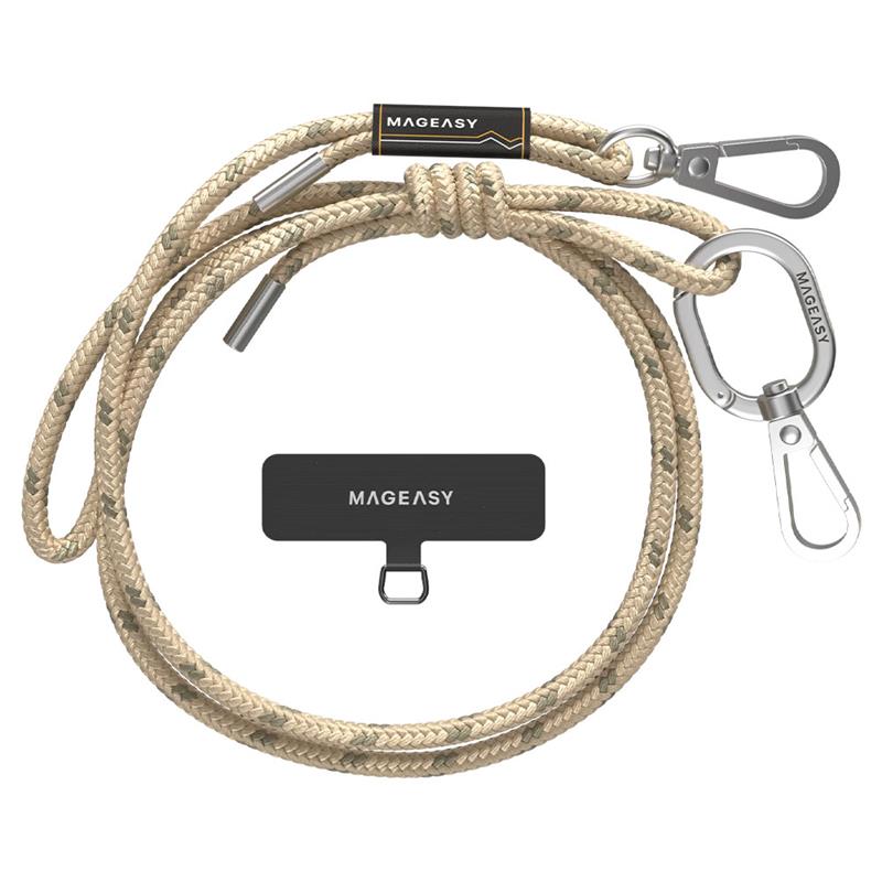 SwitchEasy šnúrka Strap+Strap Card 6mm Phone Lanyard - Oat Brown