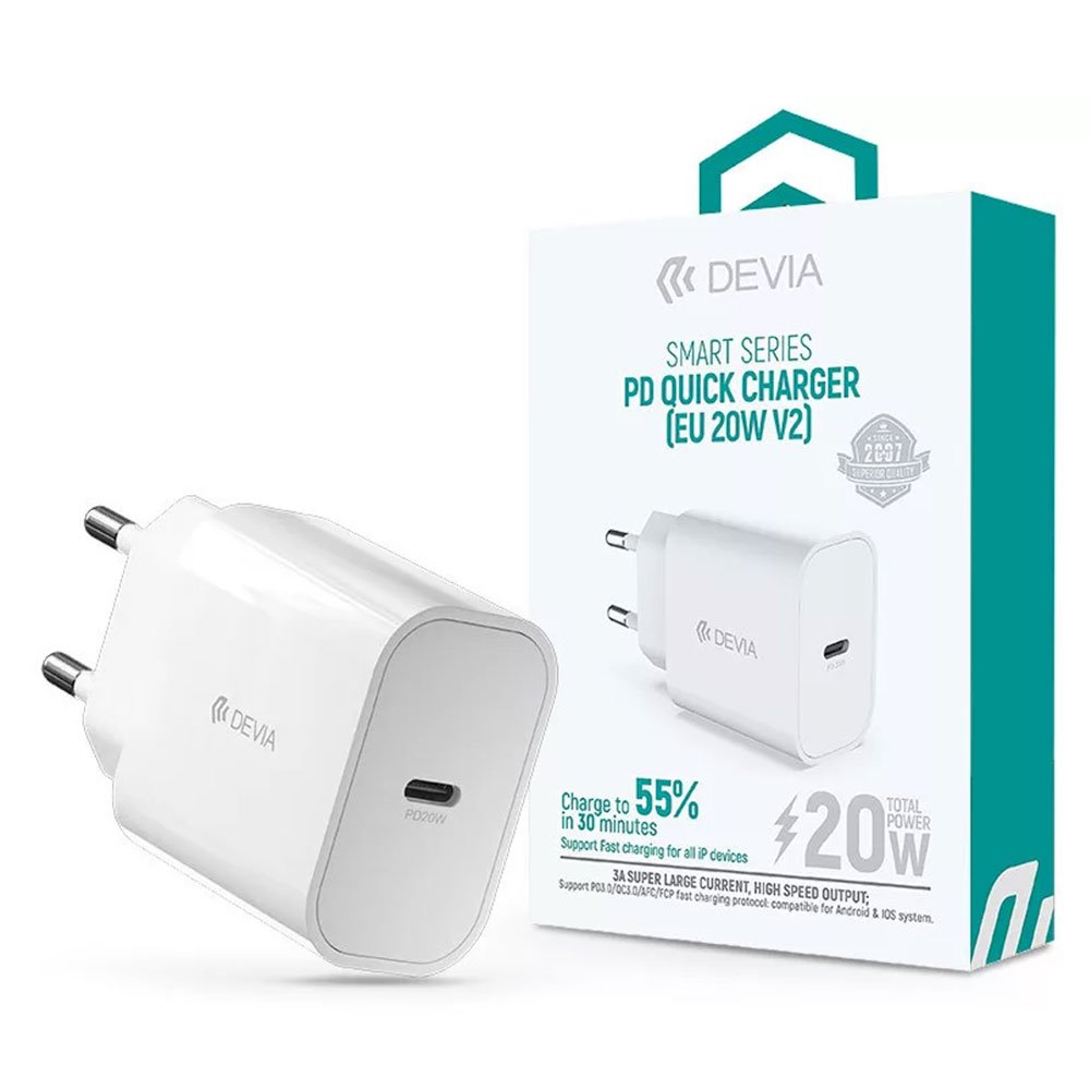 Devia sieťová nabíjačka Smart Series PD Quick Charger 20W - White