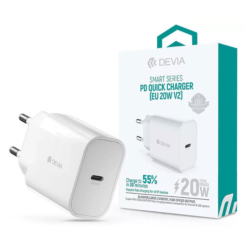 Devia sieťová nabíjačka Smart Series PD Quick Charger 20W - White
