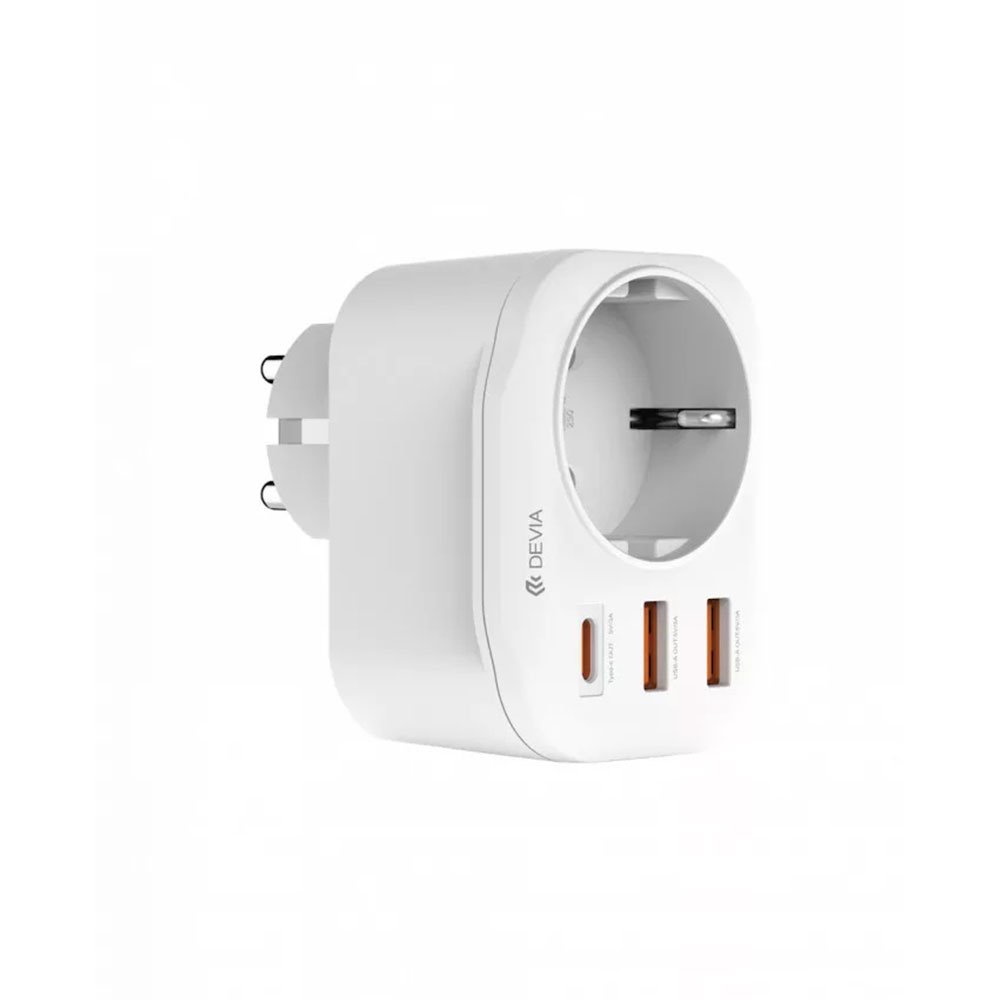 Devia sieťová nabíjačka Smart Series 2A+C PD 20W Auto Power Socket - White