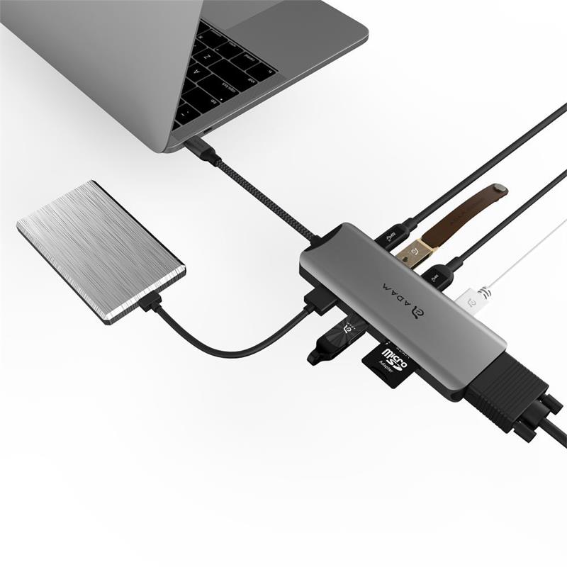 Adam Elements USB-C Casa Hub A09 9-in-1 Hub - Grey