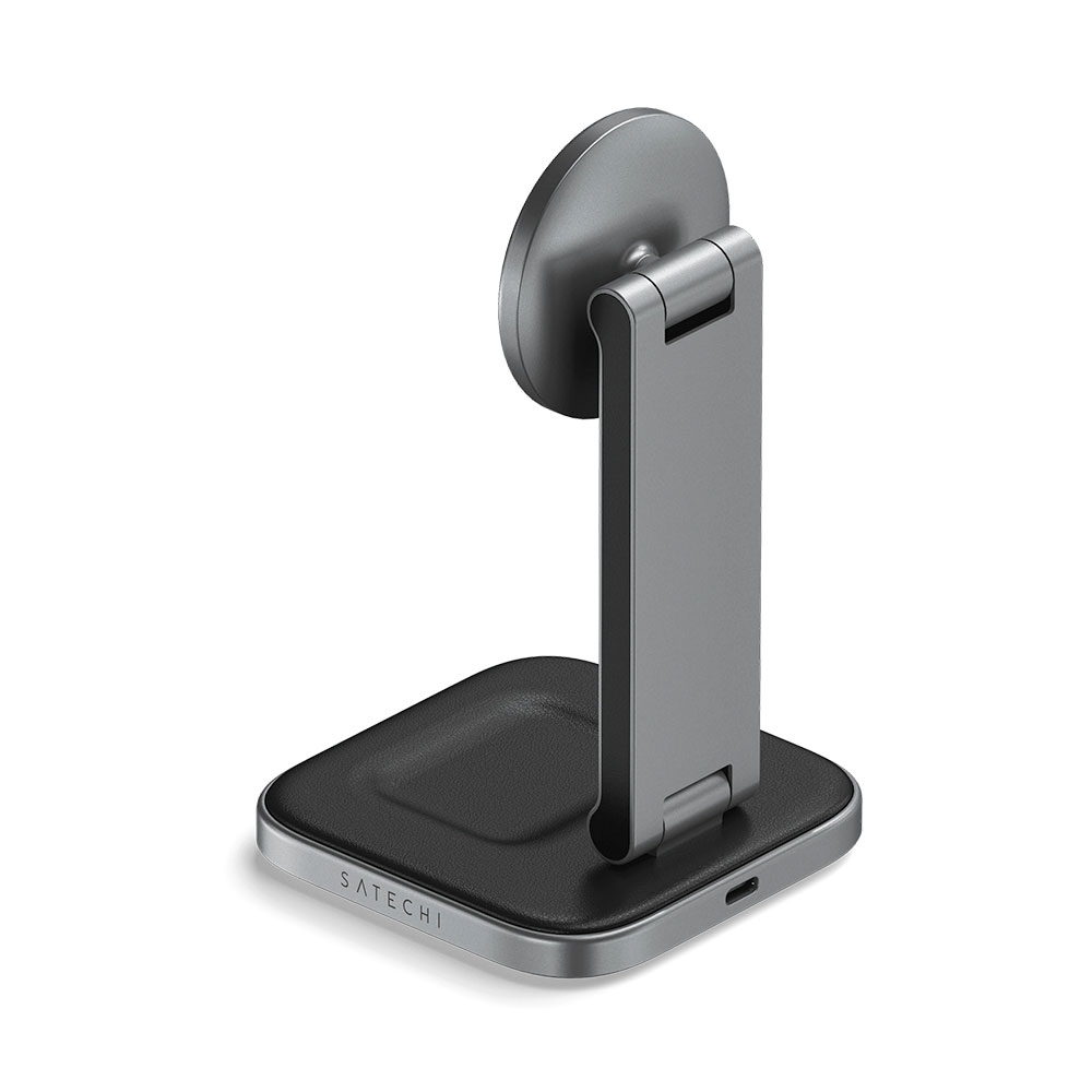 Satechi 2-in-1 Foldable Qi2 Wireless Charging Stand - Space Gray