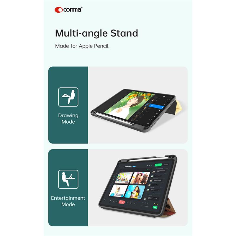 Comma puzdro Lingos Case with Pencil Slot pre iPad 10-11 Gen 2022/2025 - Sky Fish