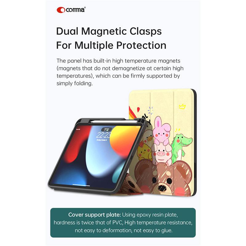 Comma puzdro Lingos Case with Pencil Slot pre iPad 10-11 Gen 2022/2025 - Animal Party