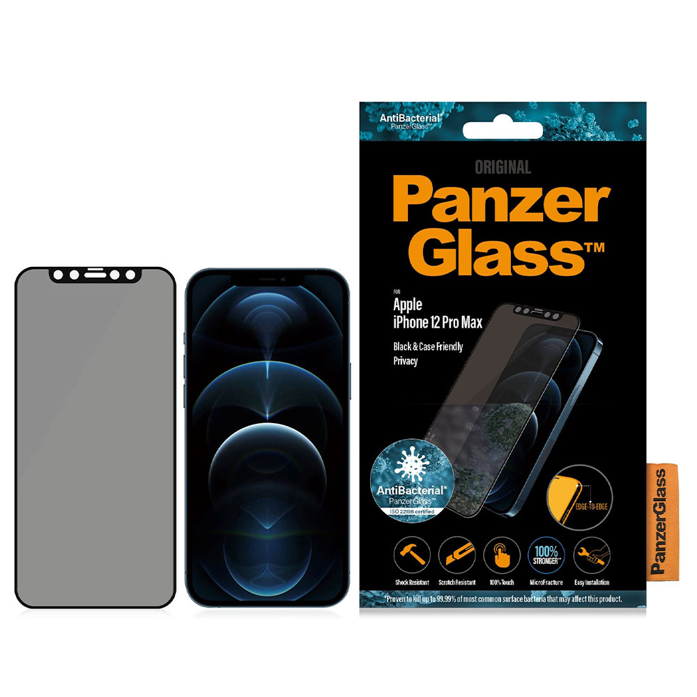 PanzerGlass ochranné sklo UWF Privacy AB pre iPhone 12 Pro Max - Black Frame