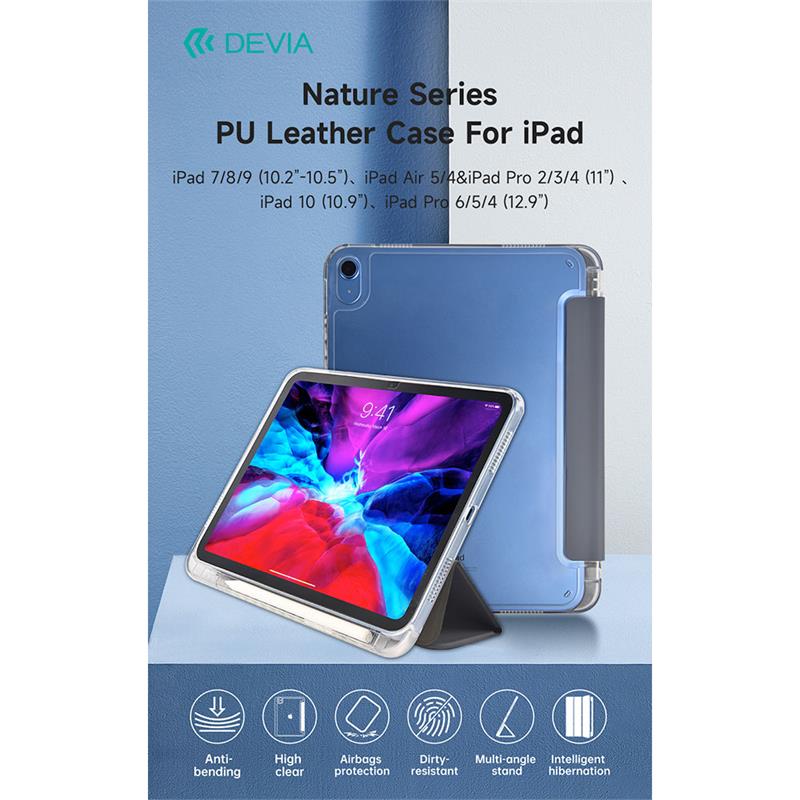 Devia puzdro Nature Series PU Leather Case pre iPad 10.2" 2019/2020/2021 - White