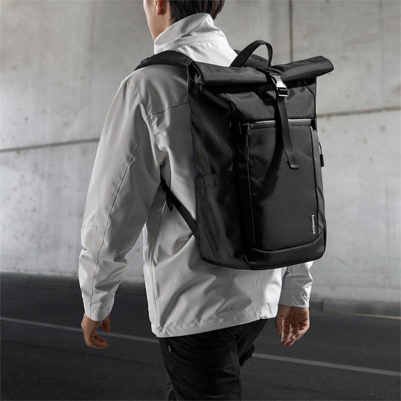 TomToc batoh Navigator T61 Rolltop Backpack 20L - Black