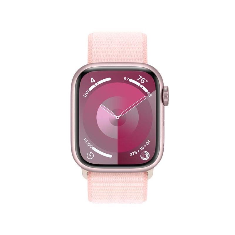 Apple Watch Series 9 GPS 41mm Pink Aluminium Case with Light Pink Sport Loop*Vystavený*