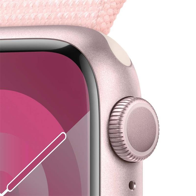 Apple Watch Series 9 GPS 41mm Pink Aluminium Case with Light Pink Sport Loop*Vystavený*
